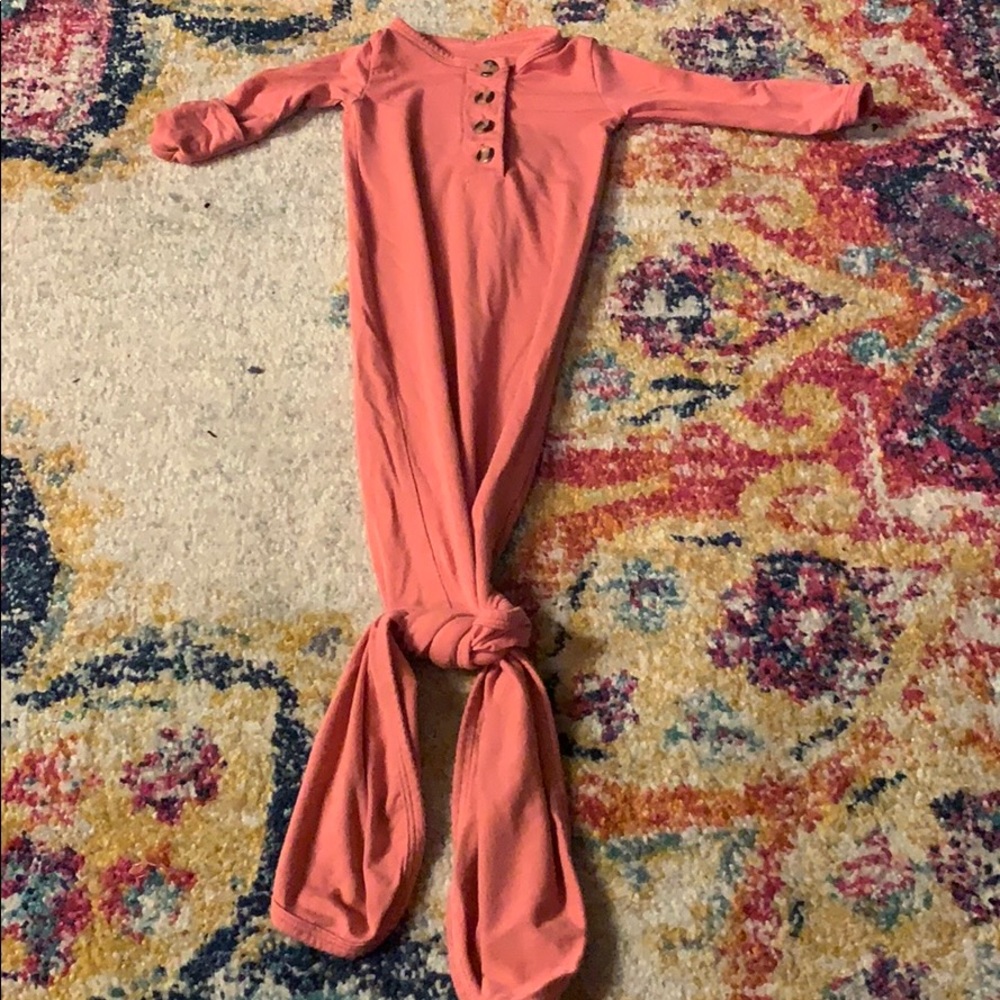 Infant knotted gown (color-Mila) by Lou Lou & co